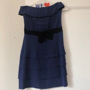 Claudie Pierlot Navy Strapless Cocktail Dress